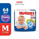 Huggies Dry Medium Pant Diaper 6-12Kg - 64 Pcs (Malaysia)